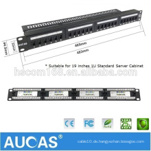 Aucas Taiwan importiert FTP / STP geschirmt 24 Port Cat6 Patch Panel 19 &quot;1U für Netzwerkkabel